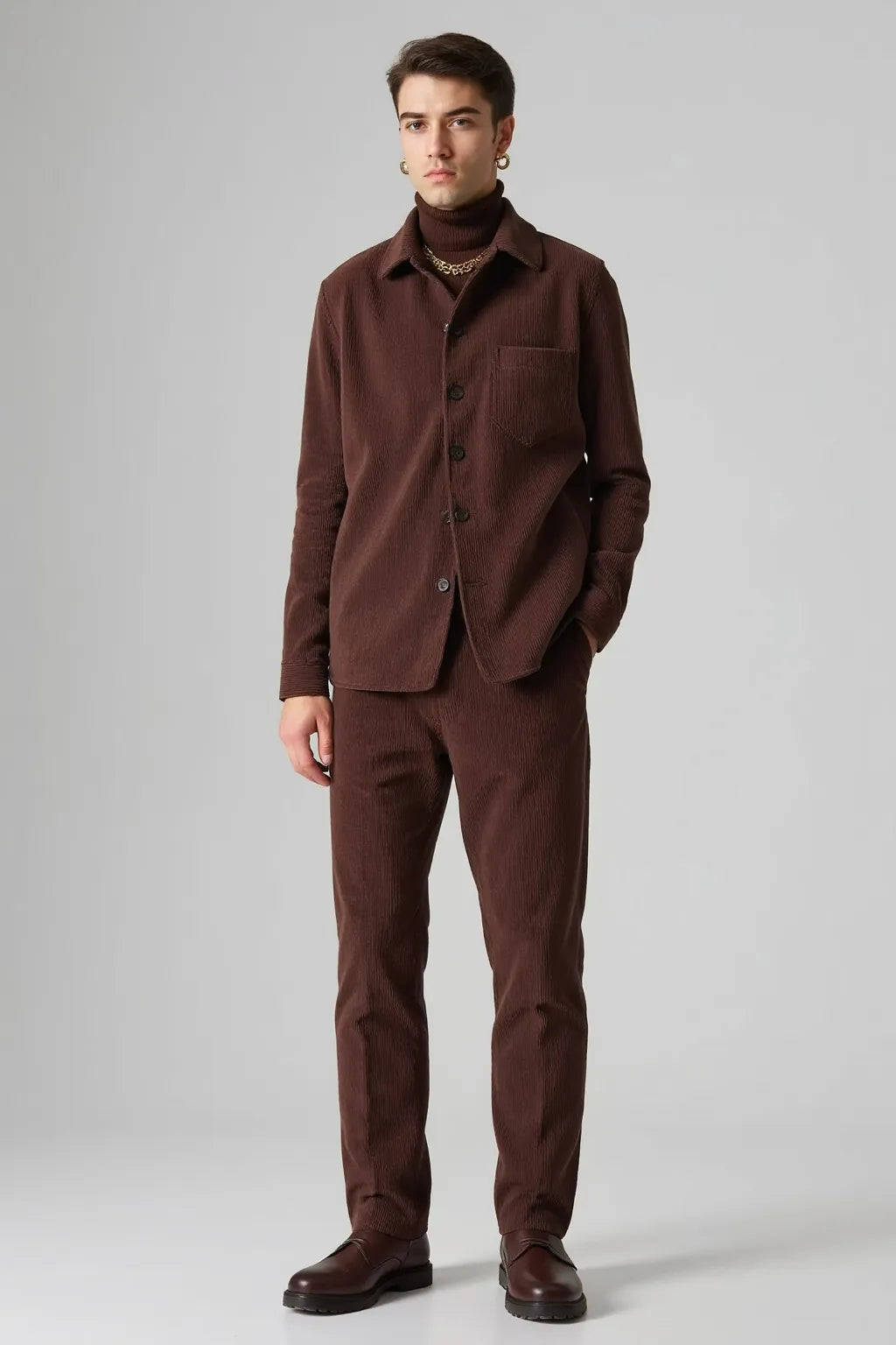 Corduroy Brown Men's Suit