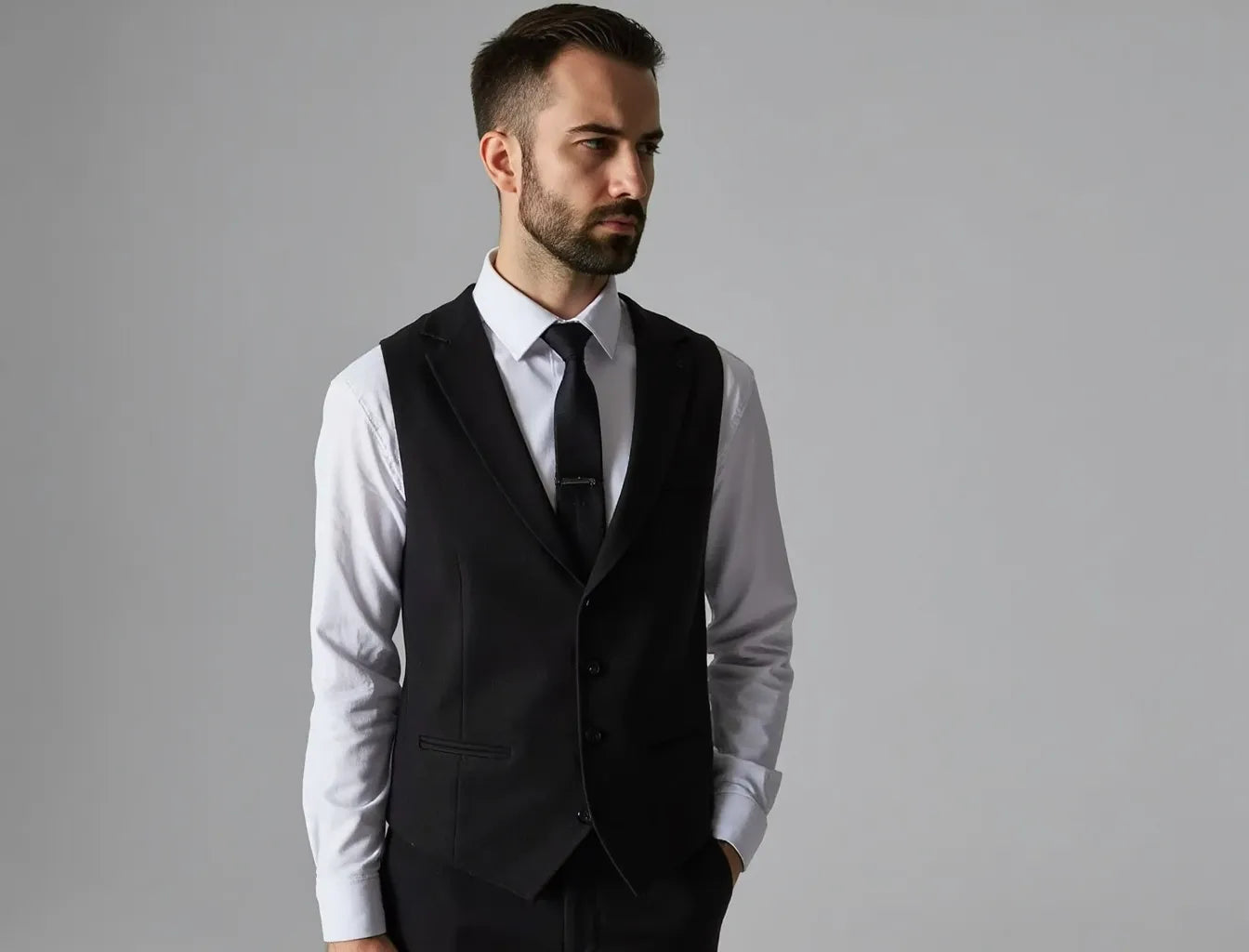 Men's Black Suit Vest
