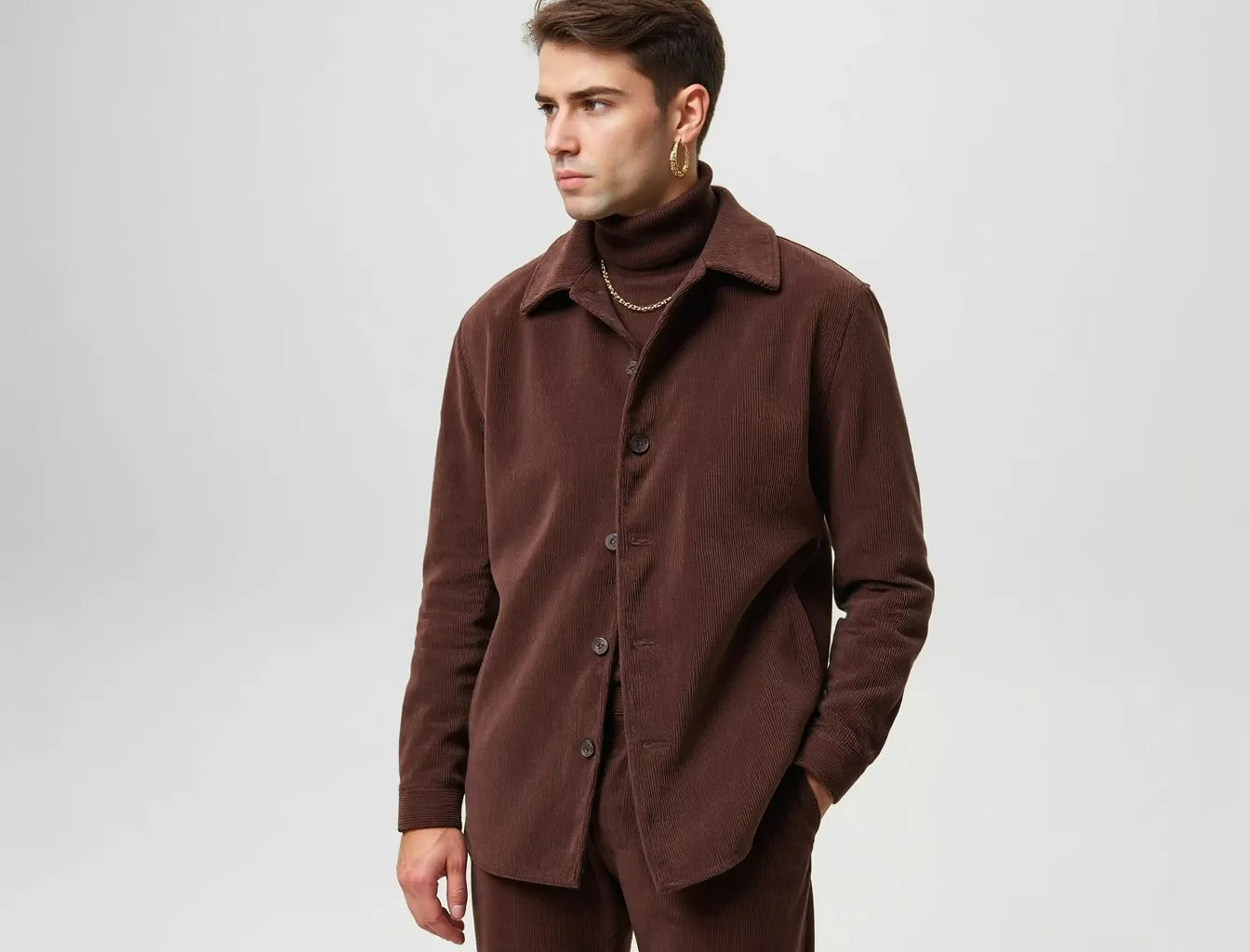 Corduroy Brown Men's Suit