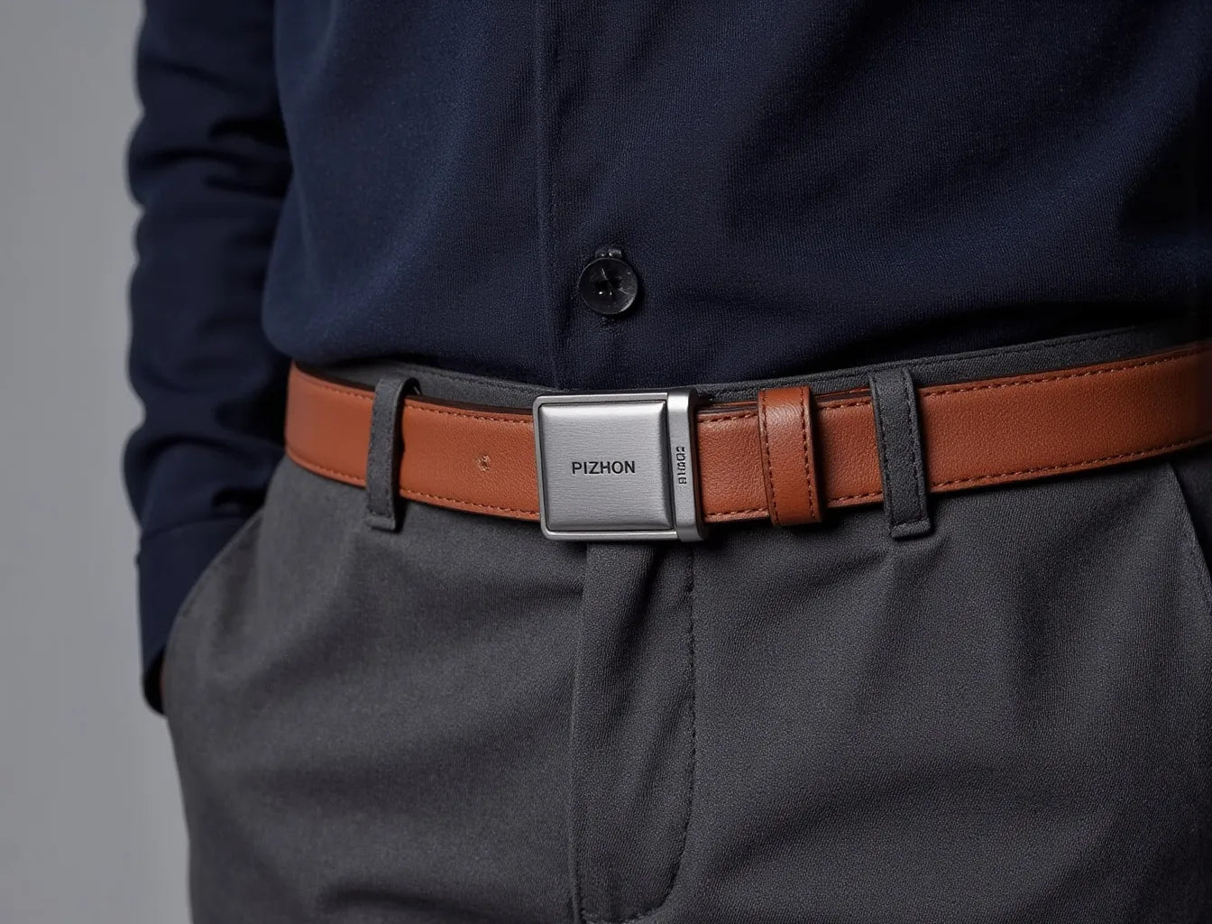 Brown Leather Men's Belt