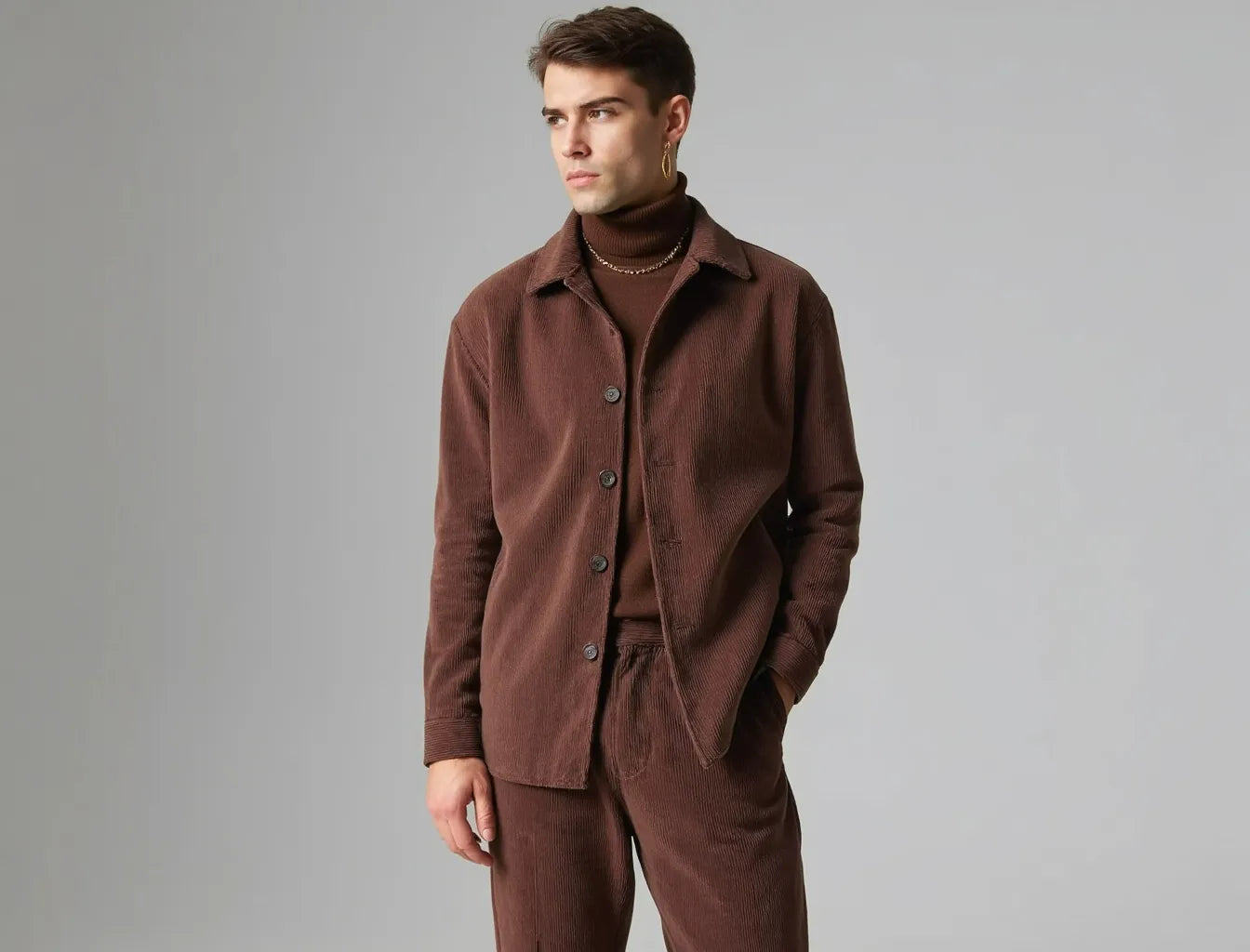 Corduroy Brown Men's Suit