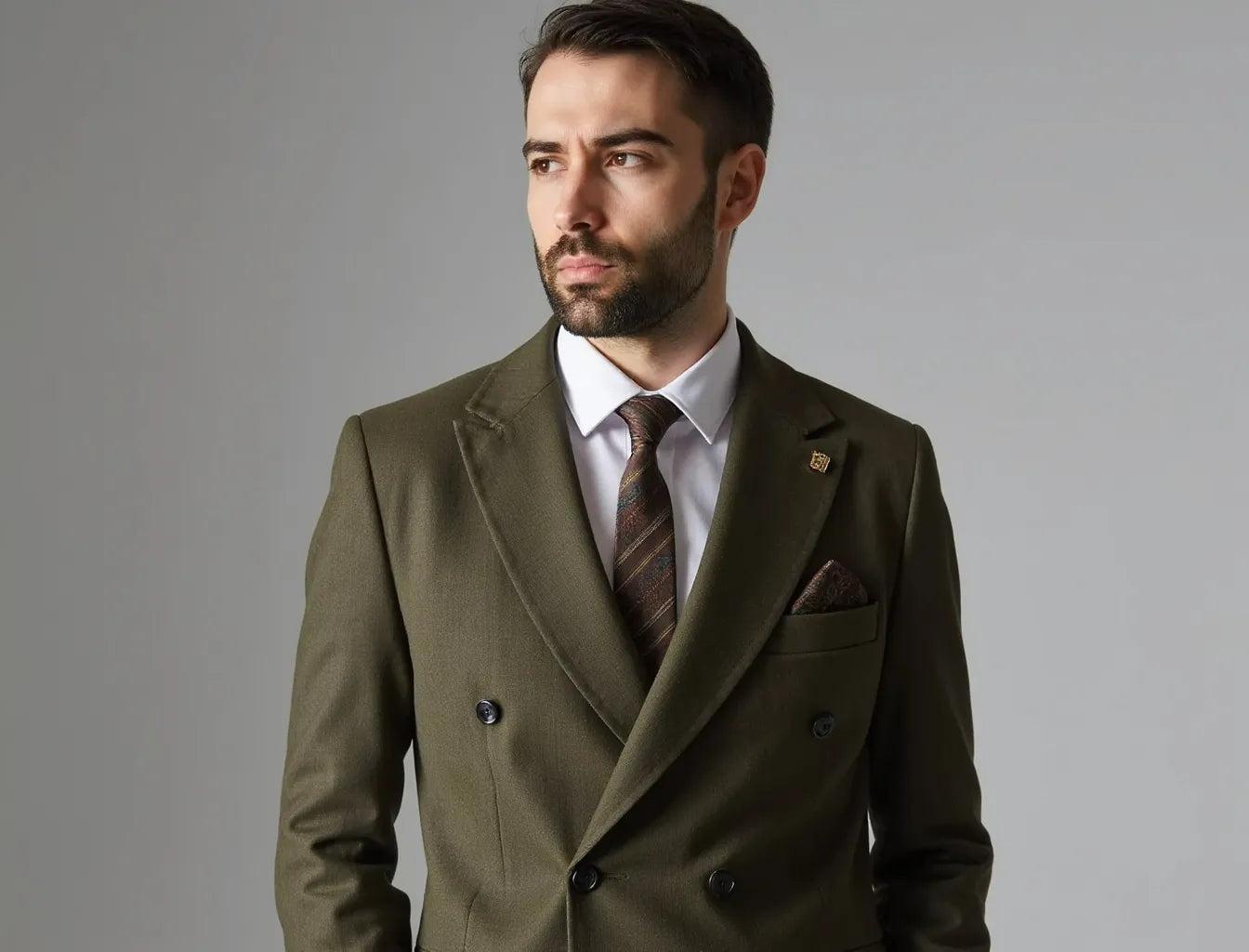 Olive Men's Double Suit