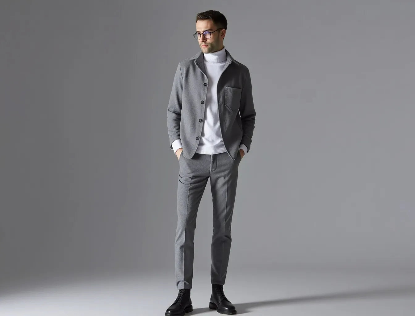 Gray Men's Double Suit