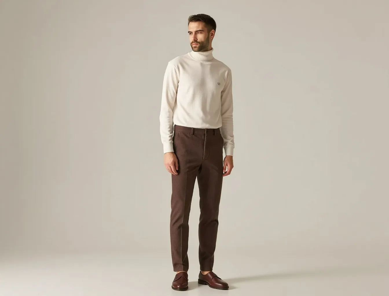 White Men's Collar Sweater