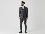 Classic Gray Striped Suit Triple