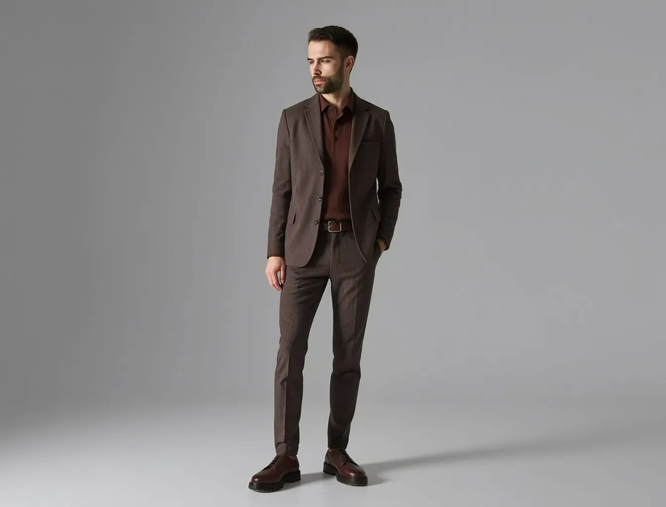 Casual Brown Men's Suit