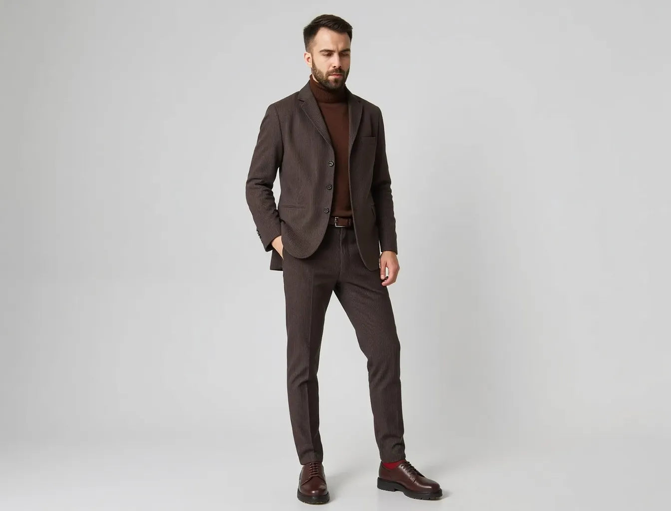 Casual Brown Men's Suit