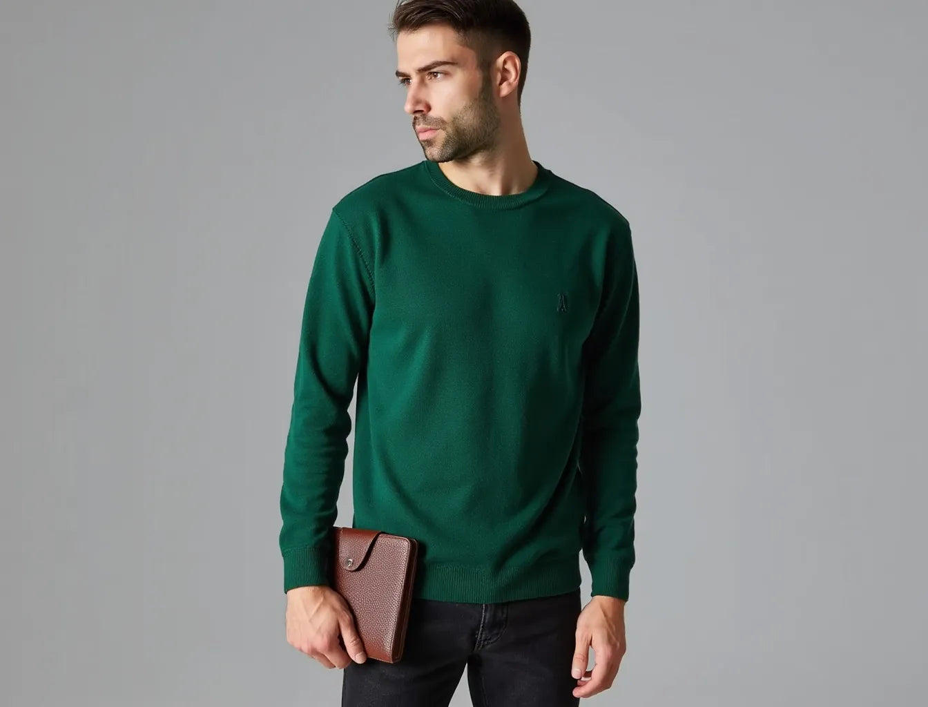 Brown Men's Leather Clutch