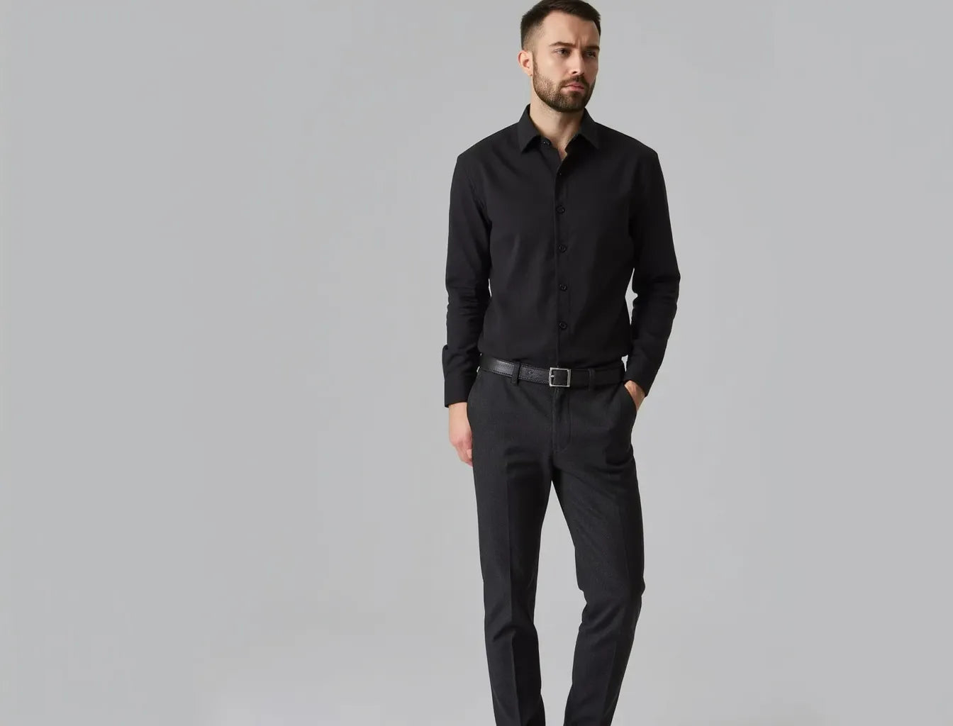 Black Stretch Men's Shirt