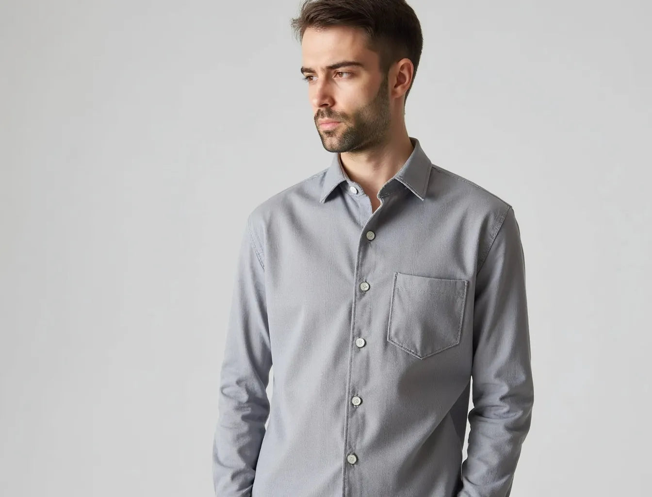 Gray Cotton Men's Shirt