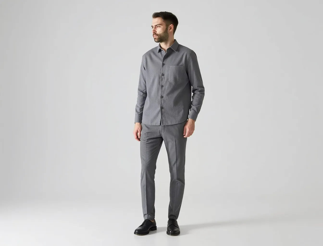Gray Cotton Men's Shirt