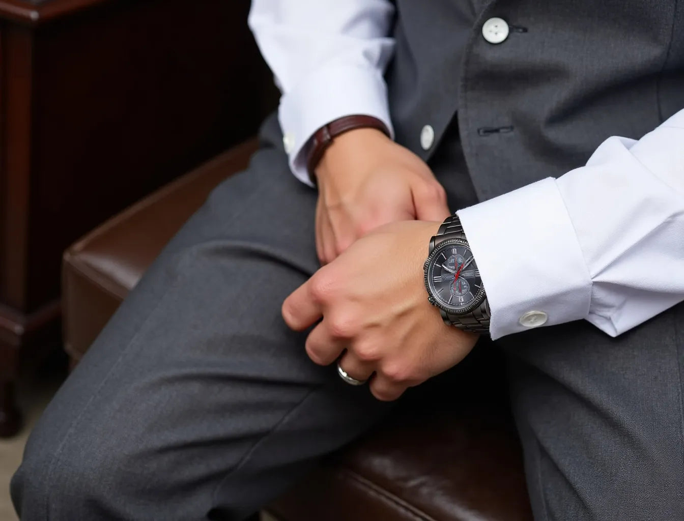 Men's Black Gilded Watch