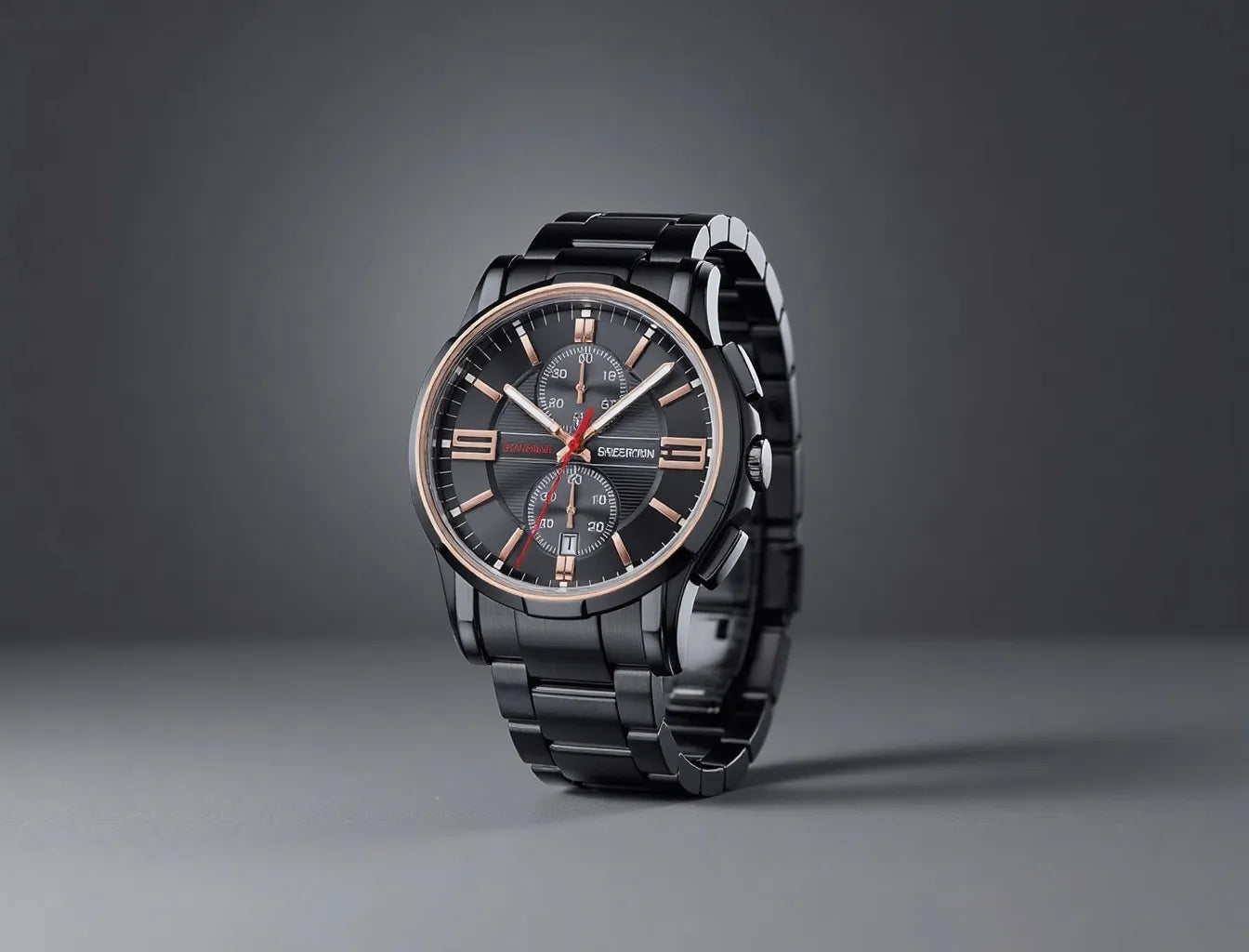 Men's Black Gilded Watch