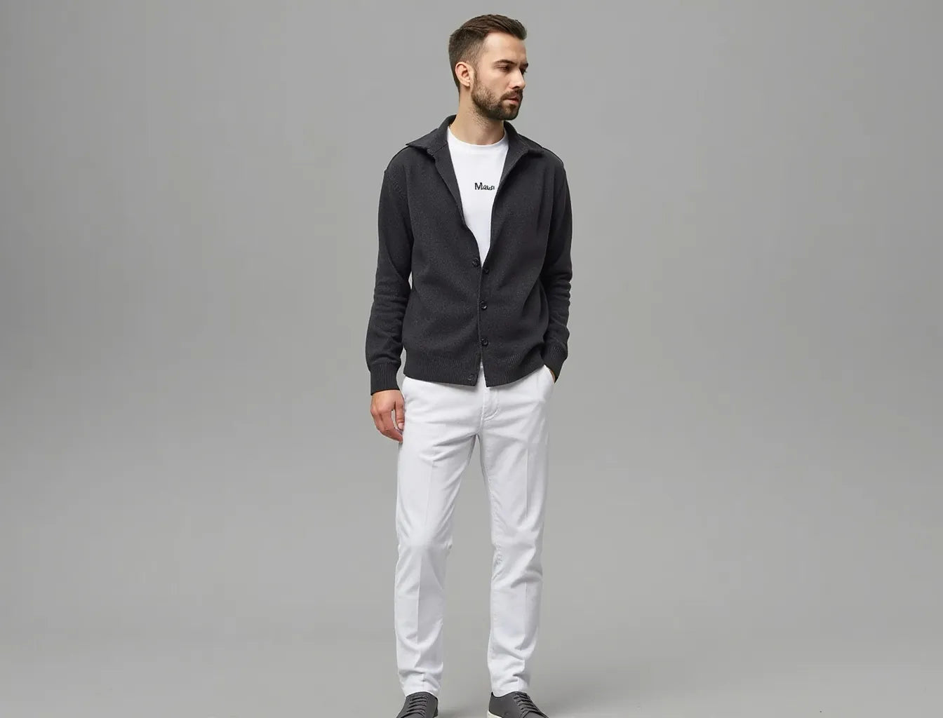 Graphite Men's Basic Cardigan