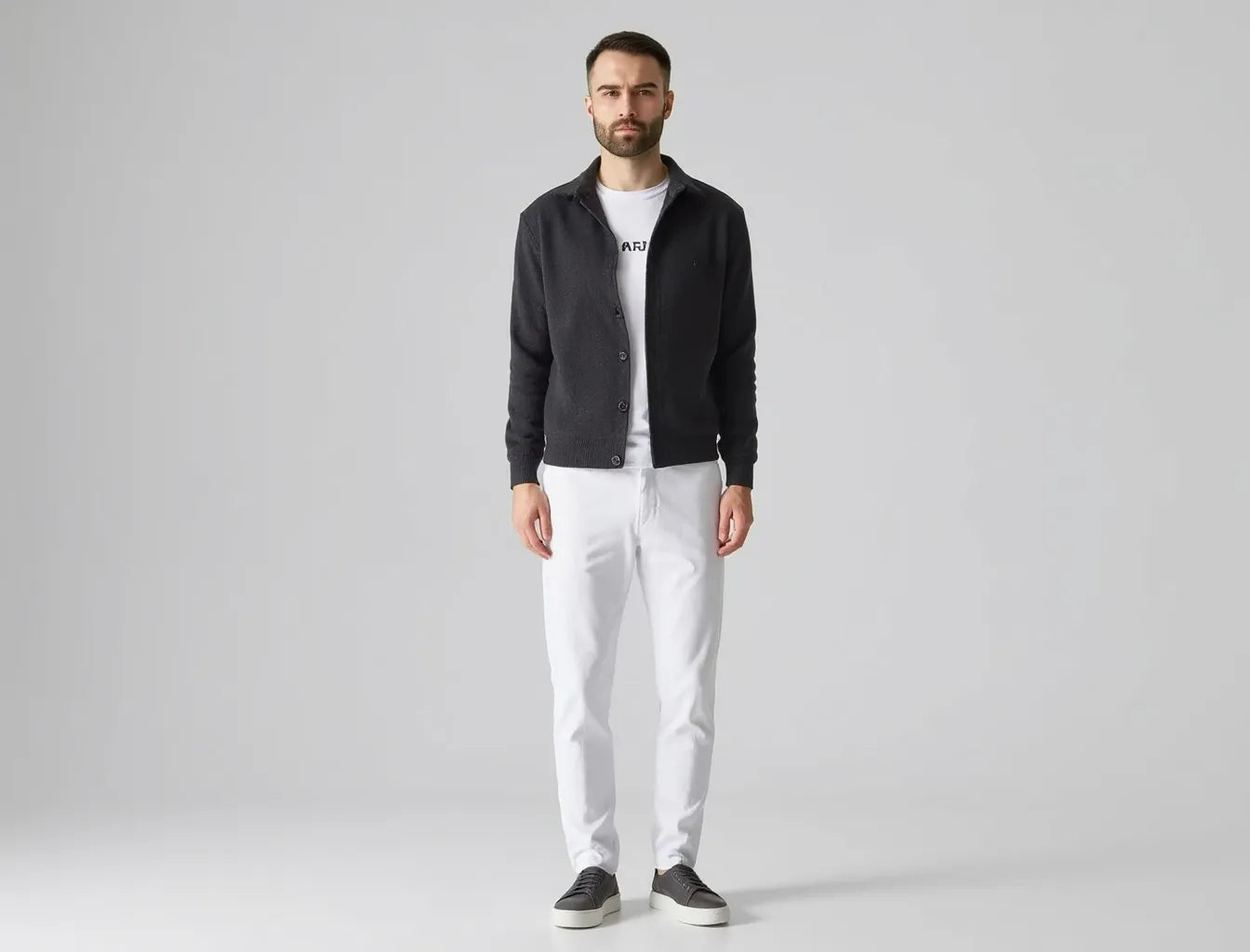Graphite Men's Basic Cardigan