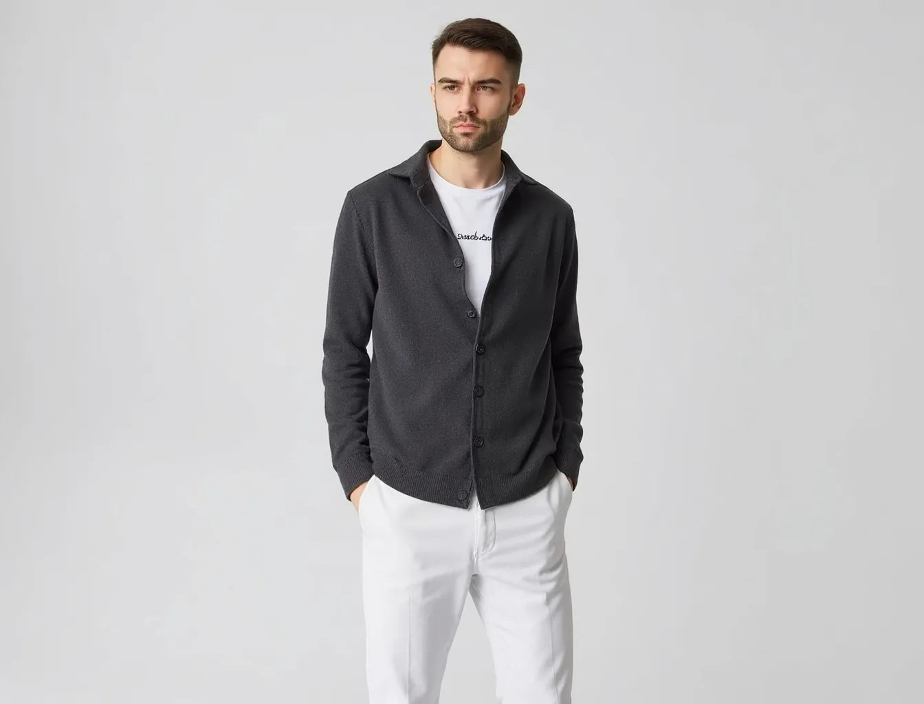 Graphite Men's Basic Cardigan