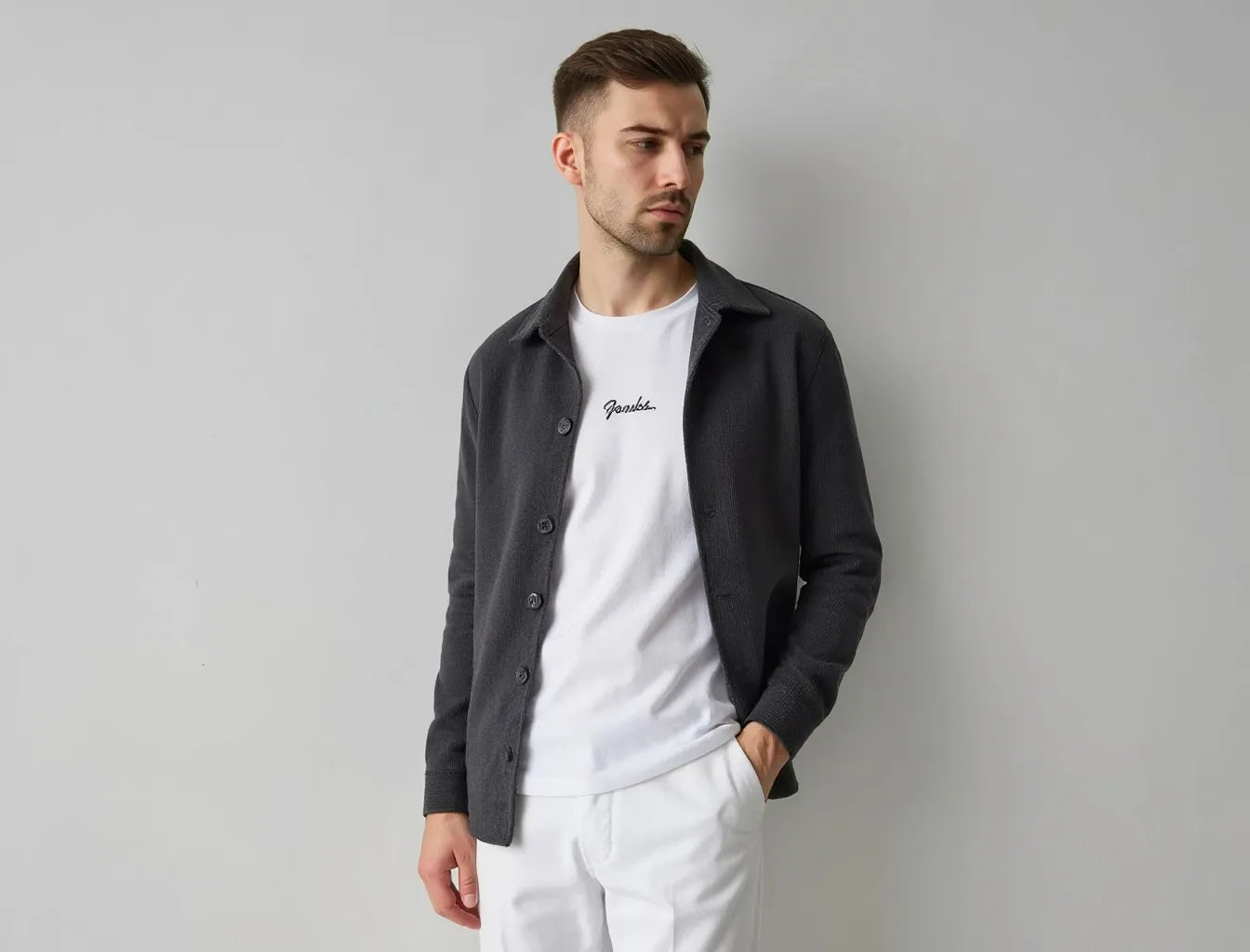 Graphite Men's Basic Cardigan