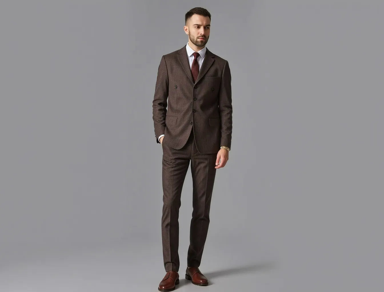 Men's Brown Classic Suit
