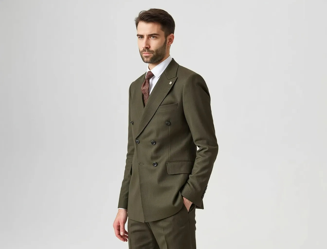 Men's Olive Classic Suit